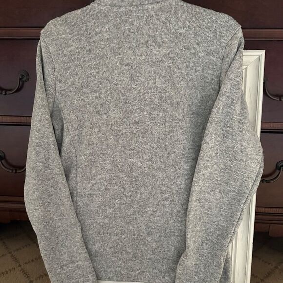GTS Heather gray sweater fleece pullover 1/4 zip with kangaroo front pocket M - Picture 6 of 14